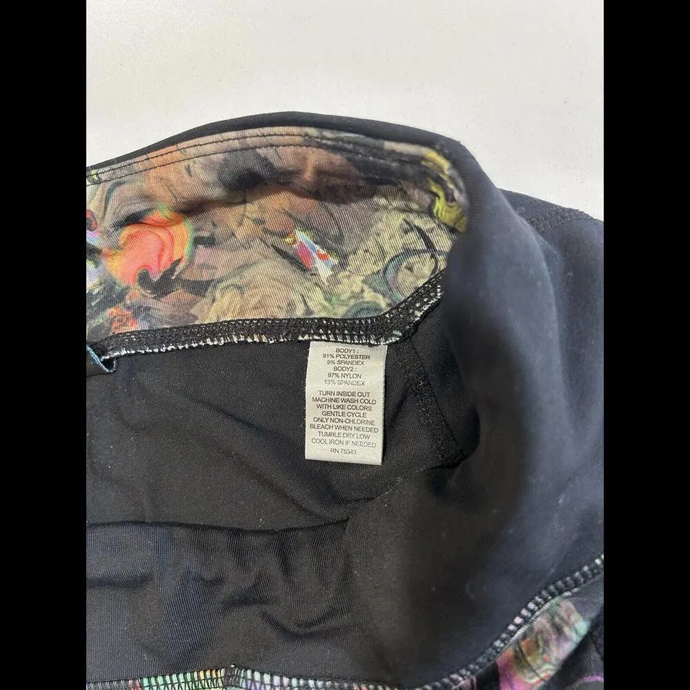 Cynthia Rowley Women's Legging Black Panel Swirl Colorful Print Mid Rise Pant XS - Image 5