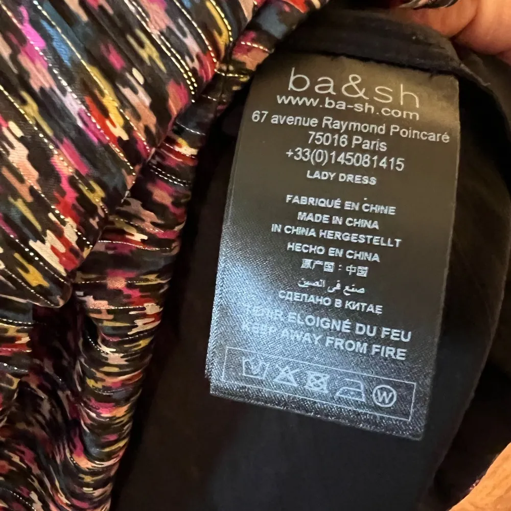 Ba&sh Deep Dress Lady Noir Multicolor Print Button Yolk NWT Size XS MSRP $365 - Image 10