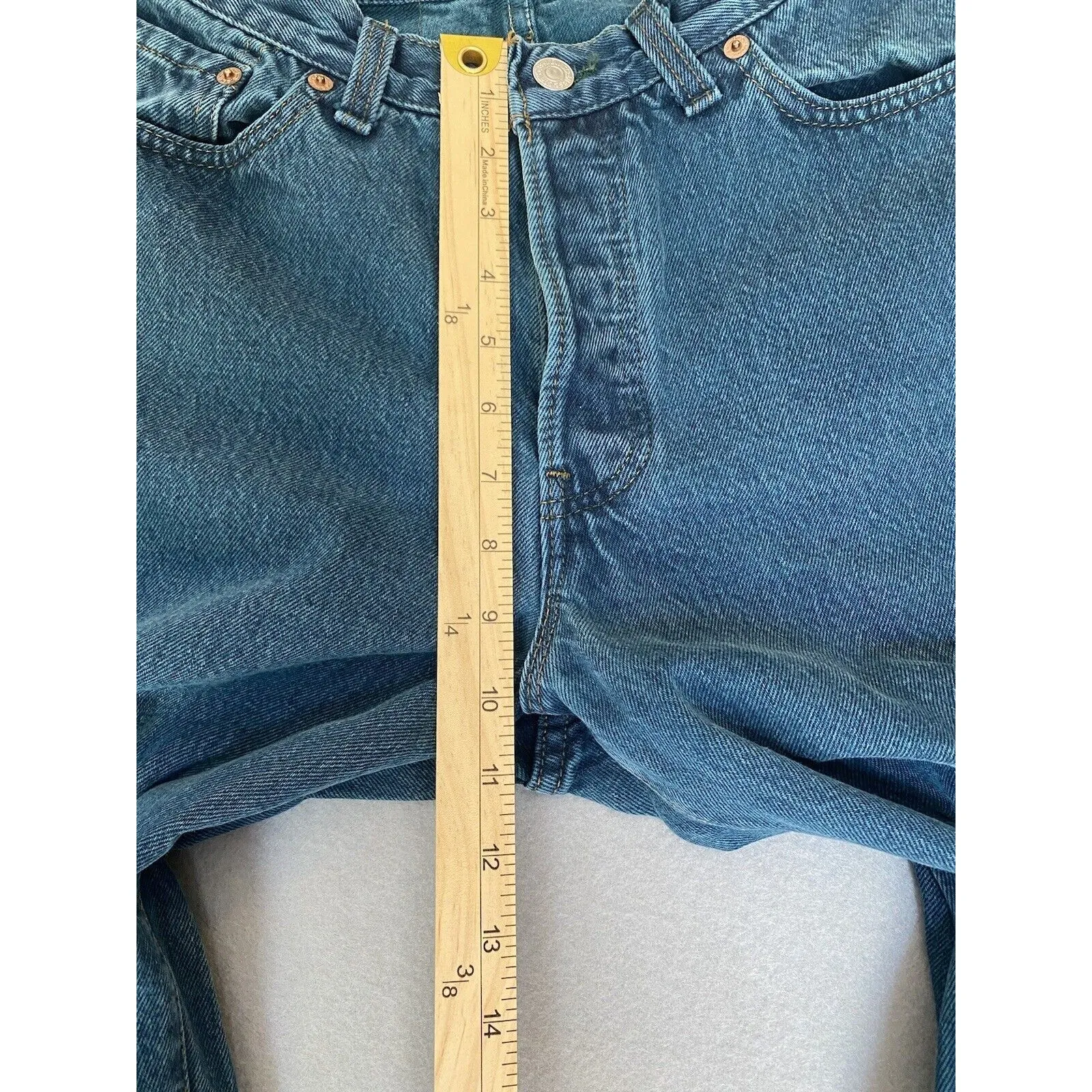 Vtg 90s Levis Jeans Womens 25x31 Teal Blue Button Fly XX Mom USA Tag 11M - Image 4
