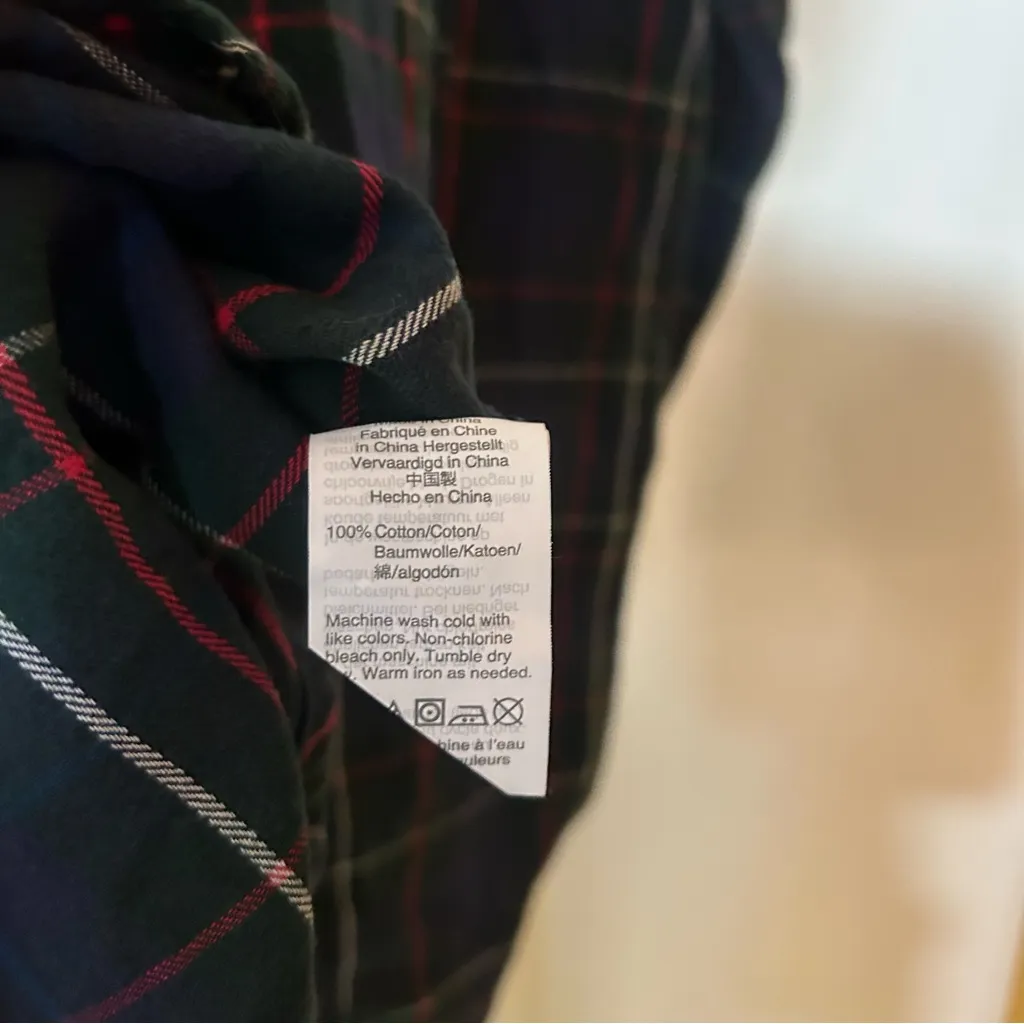 Madewell Flannel Oversized Ex-Boyfriend Shirt in Dark Plaid 100% Cotton Size XS - Image 7