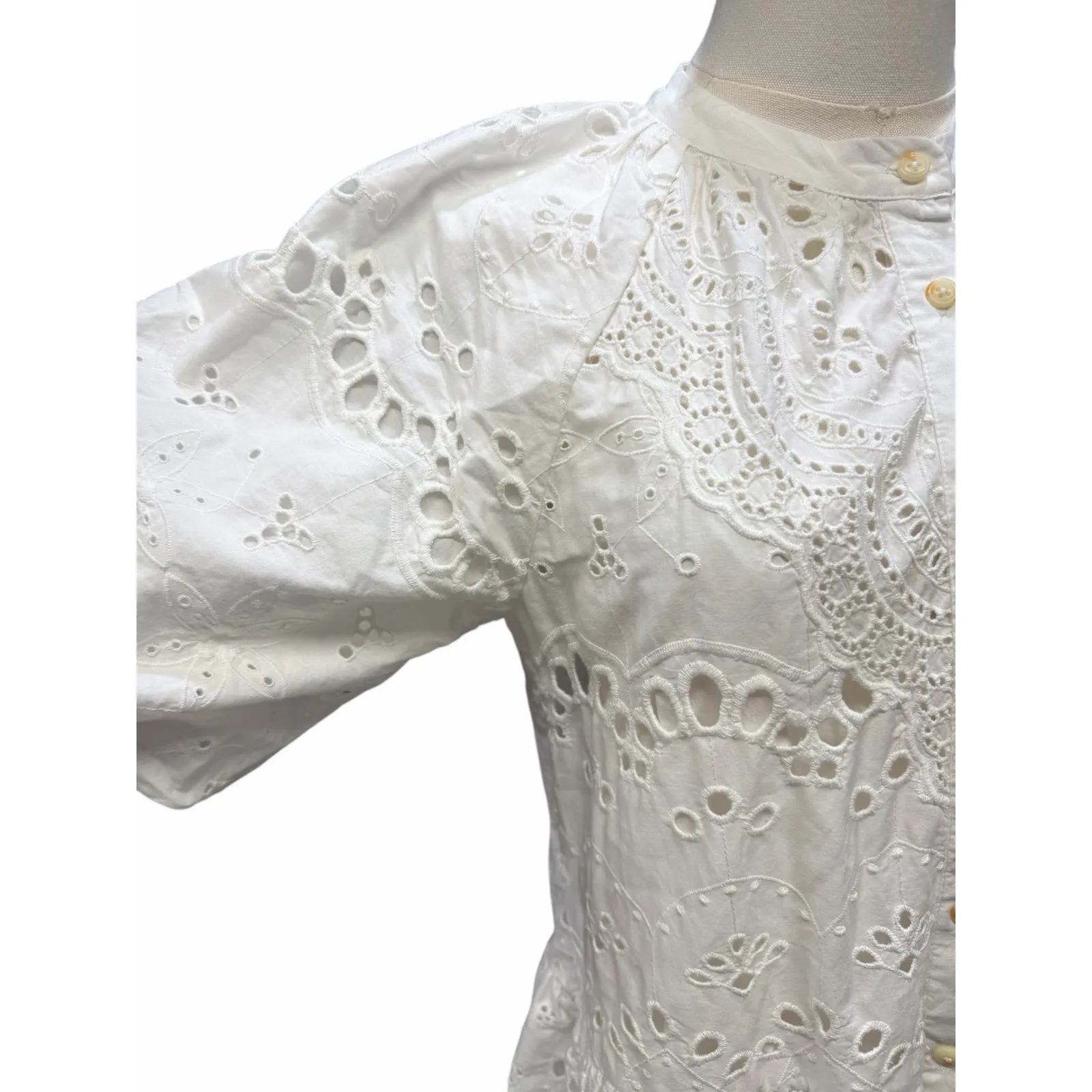 Anthropologie Tallulah Eyelet Cotton Mini Dress - Image 4