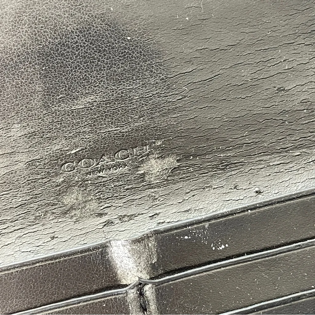 Coach Leather Wallet monogram rectangular womens Black designer classic - Image 4