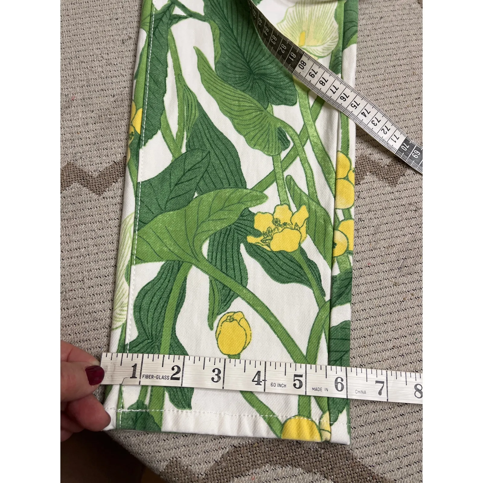 J. McLaughlin Lexi Green Queen Palm floral print skinny jeans, size 10 - Image 5