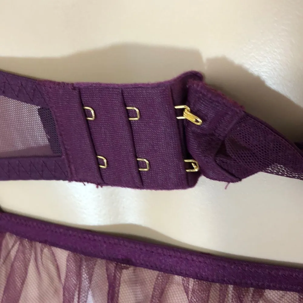 Victoria's Secret Baby Doll Sheer Purple Teddy Cami 36C Sexy - Image 12