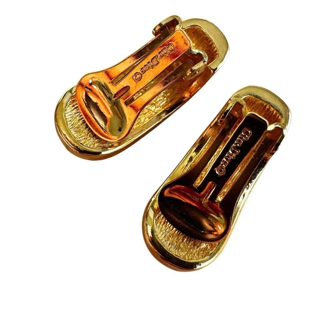 Vintage Christian Dior Blue Glass & White Enamel Clip - Image 6