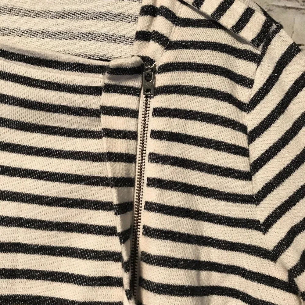 J.Crew  strip biker jacket sz M asymmetrical - Image 5