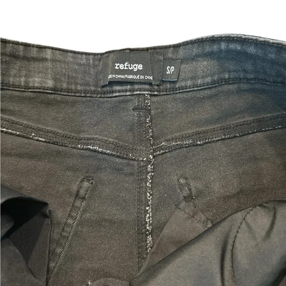 Refuge  Black Denim Skort with Button Detail - Image 4