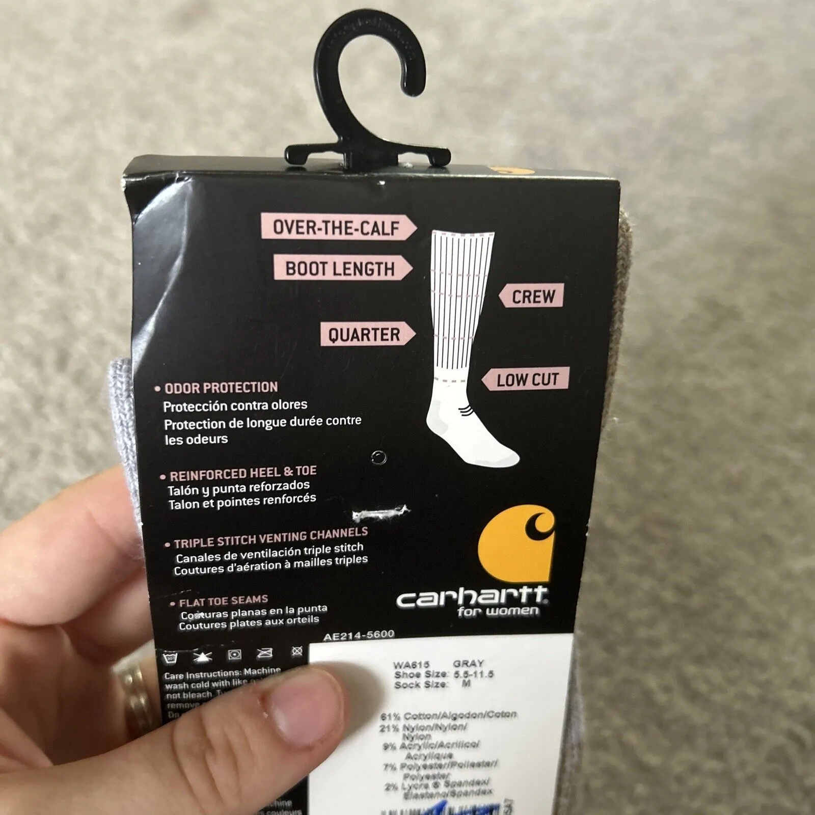 Carhartt All Season Women's Crew  Socks  Reinforced For Steel Toe M - Image 6