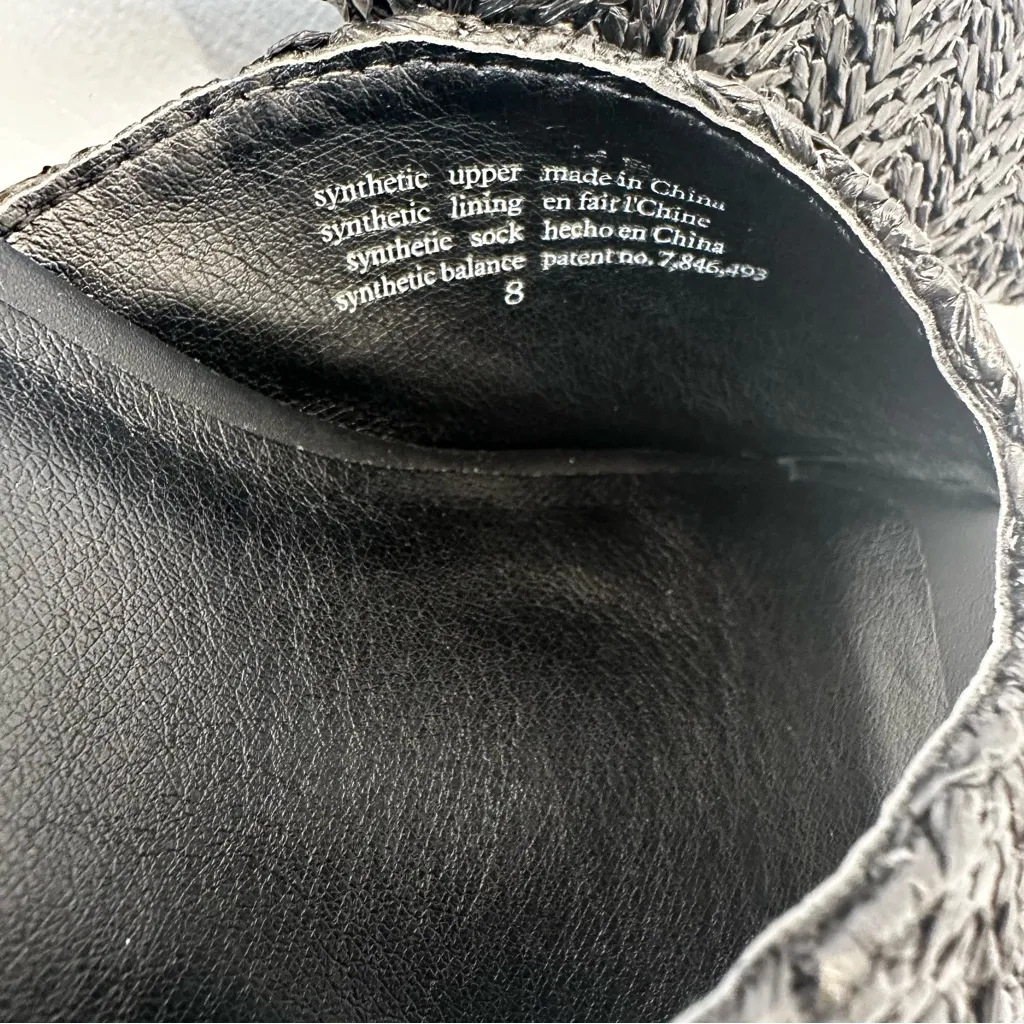 Seychelles Black Woven Raffia Block Heel Mules Sandals Square Toe Slides Size 8 - Image 7