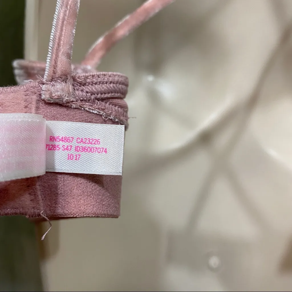 Victoria’s Secret PINK Strappy Velvet Triangle Bra size S Small - Image 9
