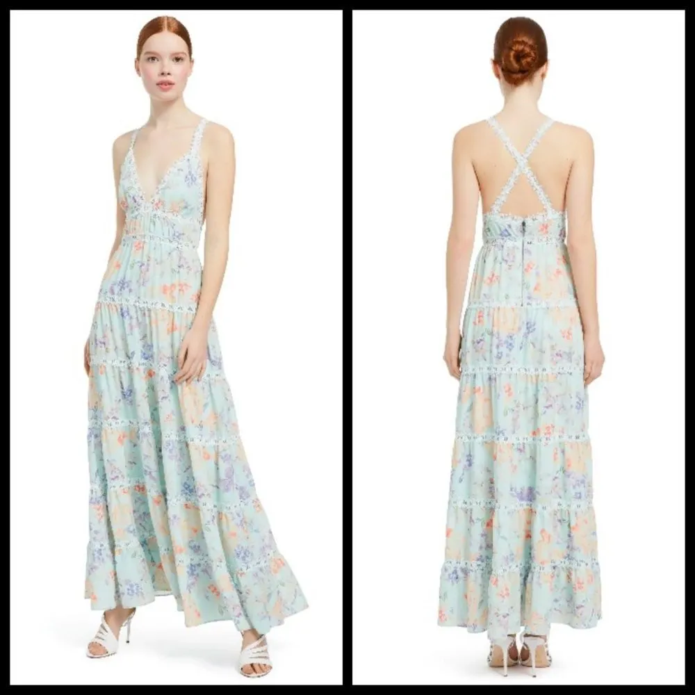 💕ALICE+OLIVIA Karolina Paneled Halter Maxi Dress - Image 5