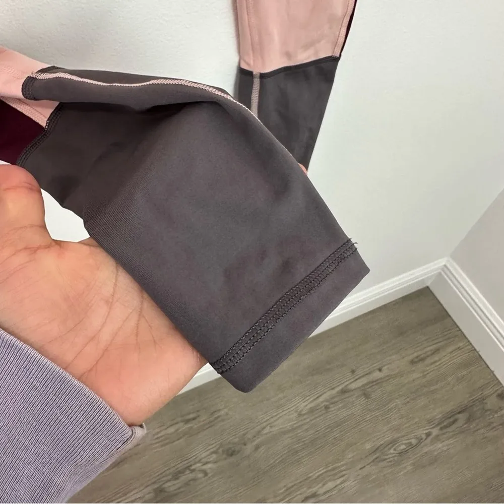 Gymshark Illusion Leggings Full Length Blush Pink Colorblock Size XS - Image 6