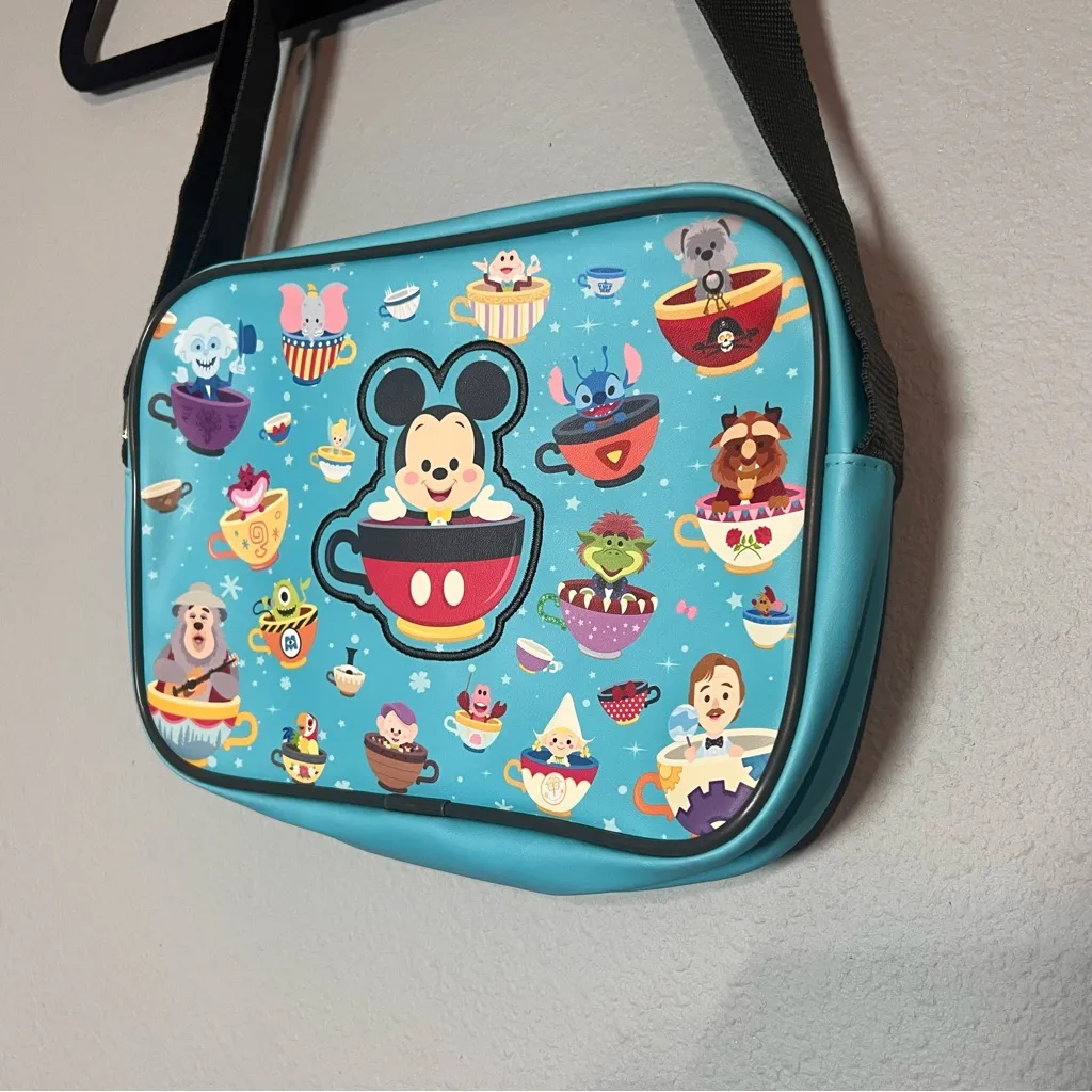 Disney World Parks 50th Anniversary Crossbody Bag Magic Kingdom Cuties Blue - Image 2