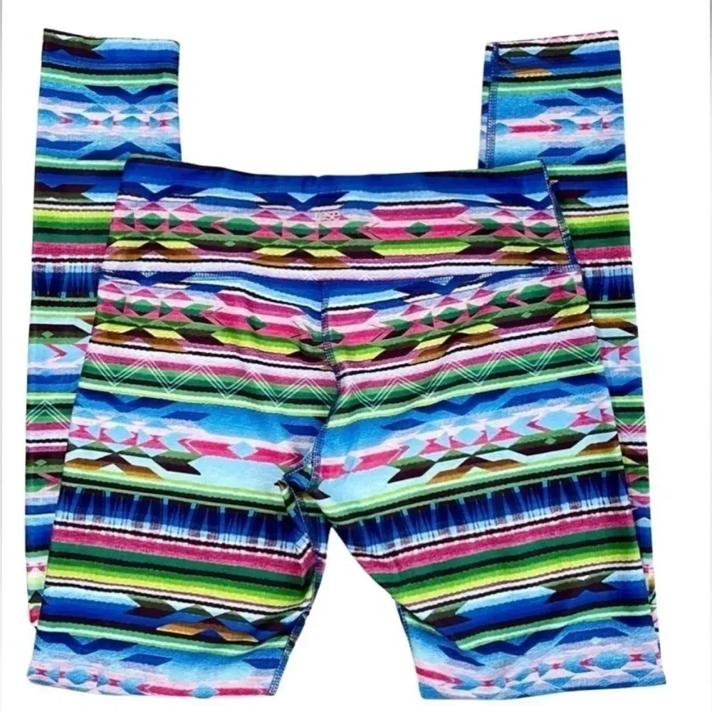 Rese Luxtreme Yoga Aztec Print Leggings Blue Size M - Image 3