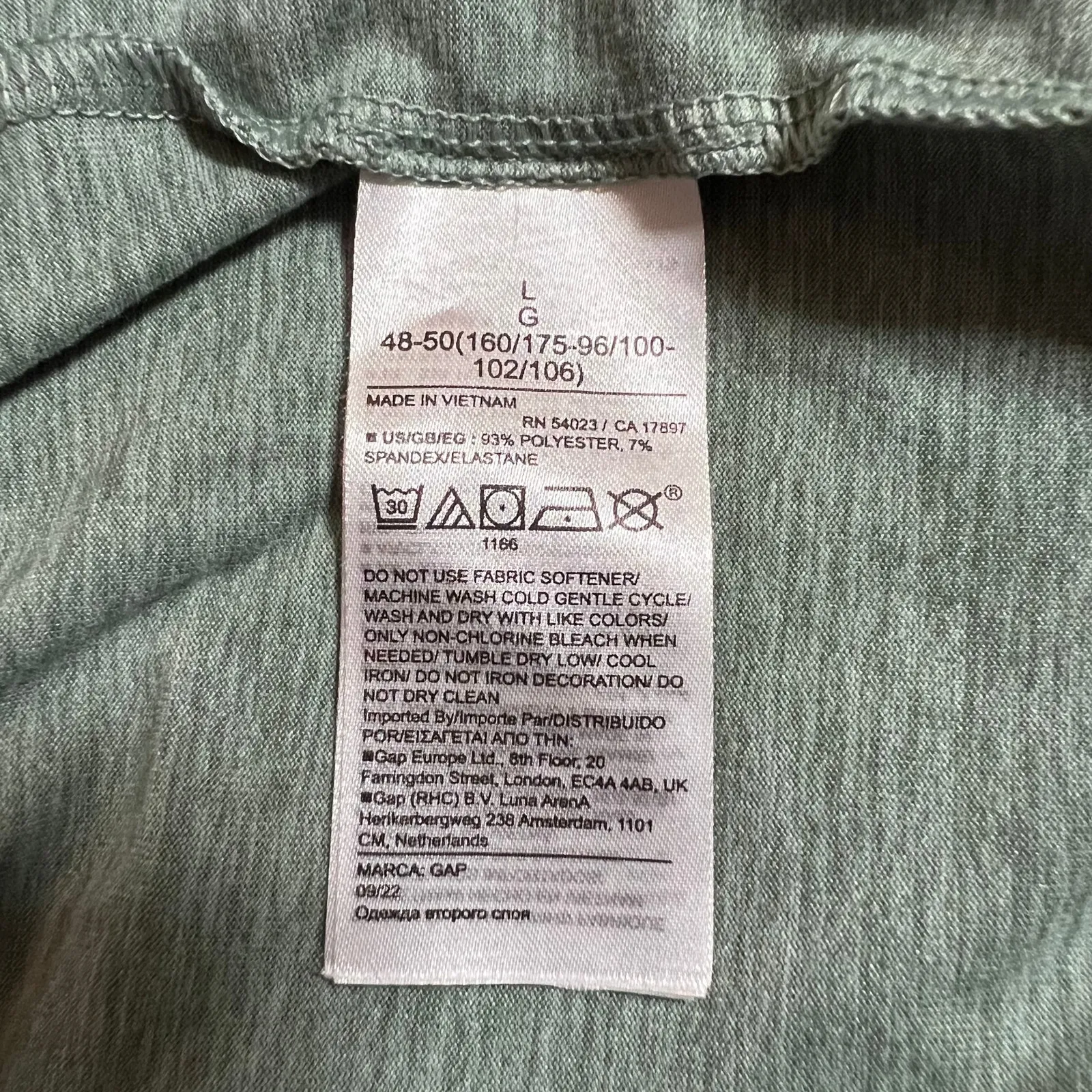 Gap Fit Brushed Tech Jersey Straight Leg Pants Size L Stretch Lightweight Casual - Image 6