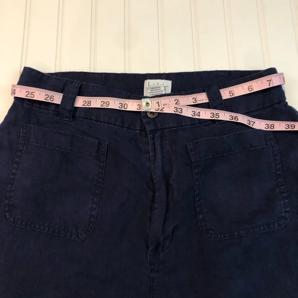 Nicole Miller Dark Navy Linen Pants - Image 10