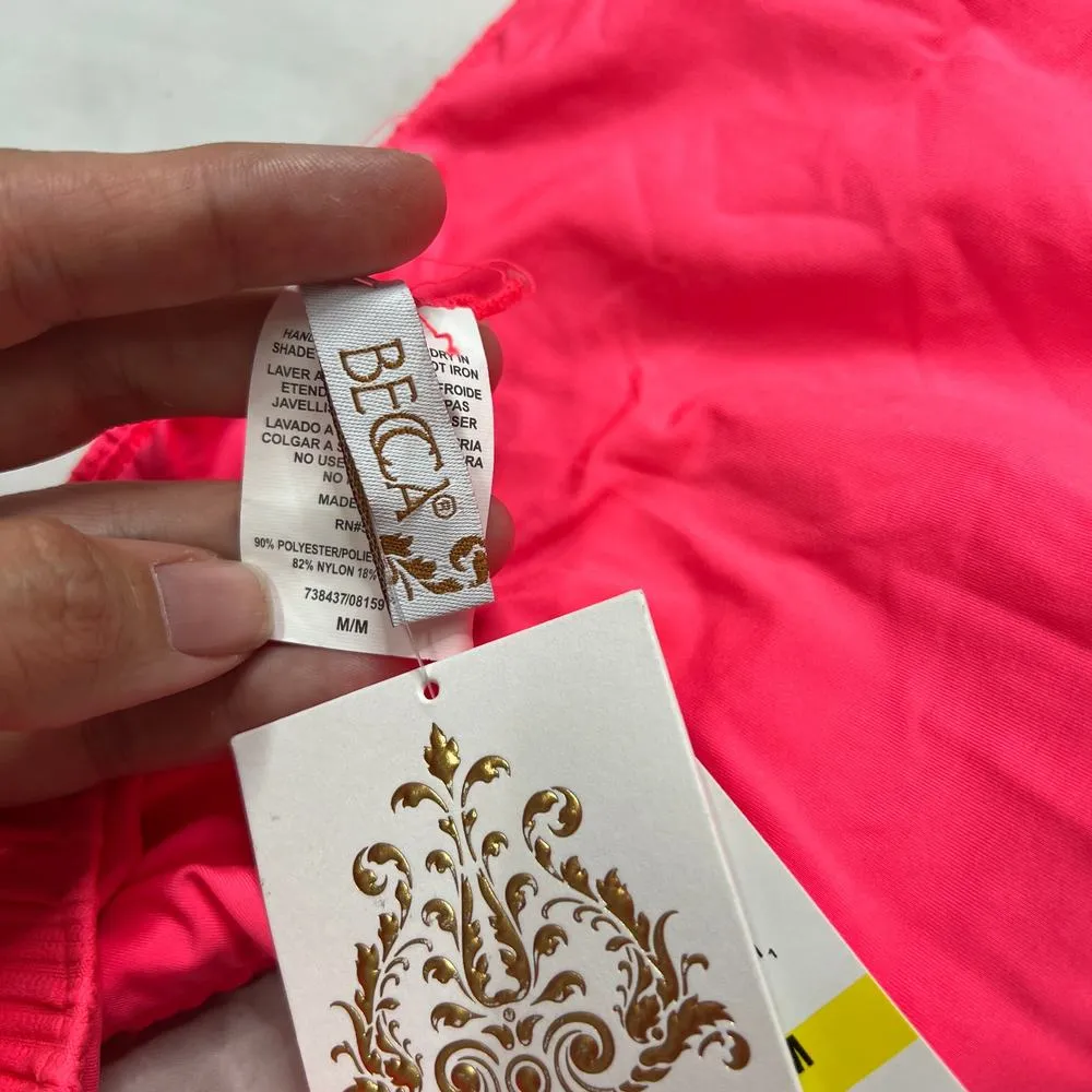 Becca Rebecca Virtue Moon Ridge Rib Hipster Bikini Bottom Size M Pink Grapefruit - Image 5