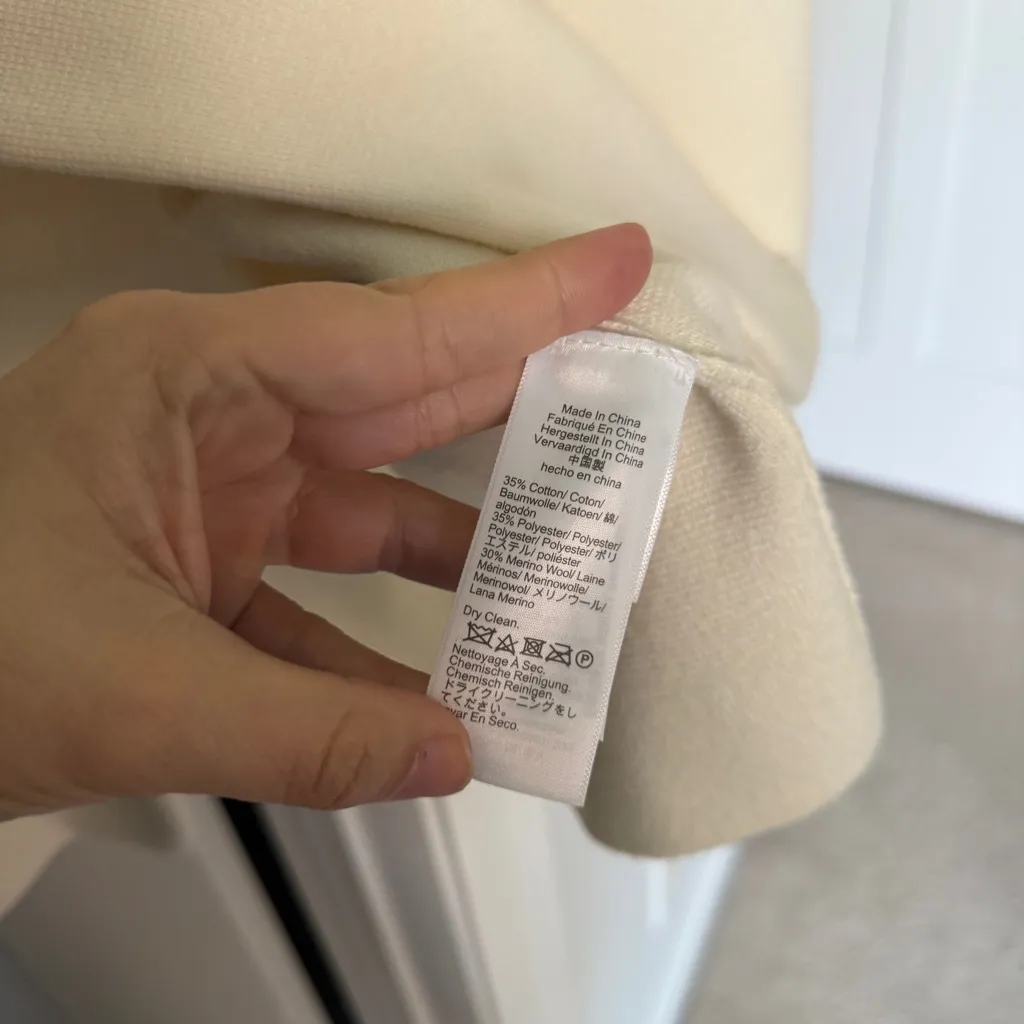 J. Crew Cecile Ivory Women's Cream Relaxed Knit Cardigan Blazer Sweater - Image 3