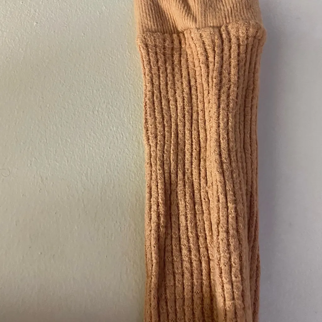 Pacsun Womens Crop Cropped Sweater M Burnt Orange Rust Small Grid Textured Print - Image 3