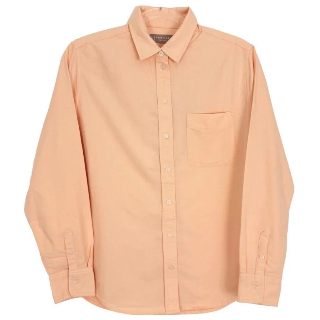 Everlane The Relaxed Oxford Shirt Apricot Organic Cotton Womens Size 6 Button Up - Image 2