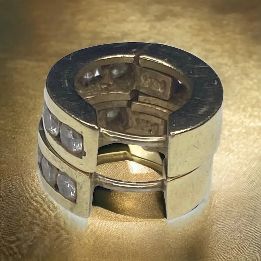 Vintage 90’s: 1 CT Diamond Huggies Earrings ☼ 12 Channel Set Round Stones ☼ 18K - Image 4