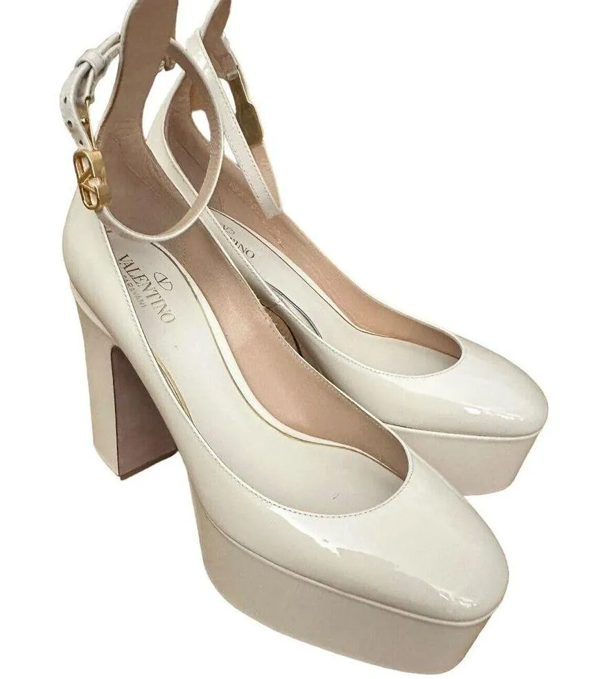 Valentino Womens Ivory Patent Leather Tan - Image 4