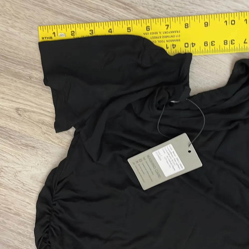 NWT Smallshow Black Ruched Sides Short Sleeve Knee Length Maternity Dress Small - Image 9