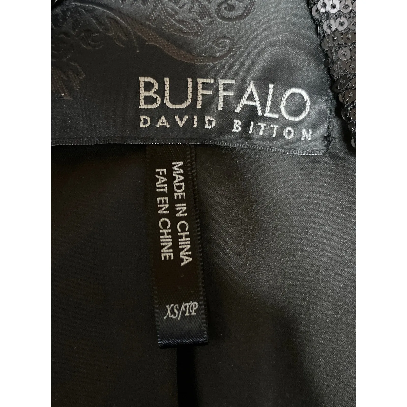 Buffalo David Bitton Women's Black Long Sleeve Sequin Blazer Coat Jacket Size XS - Image 4