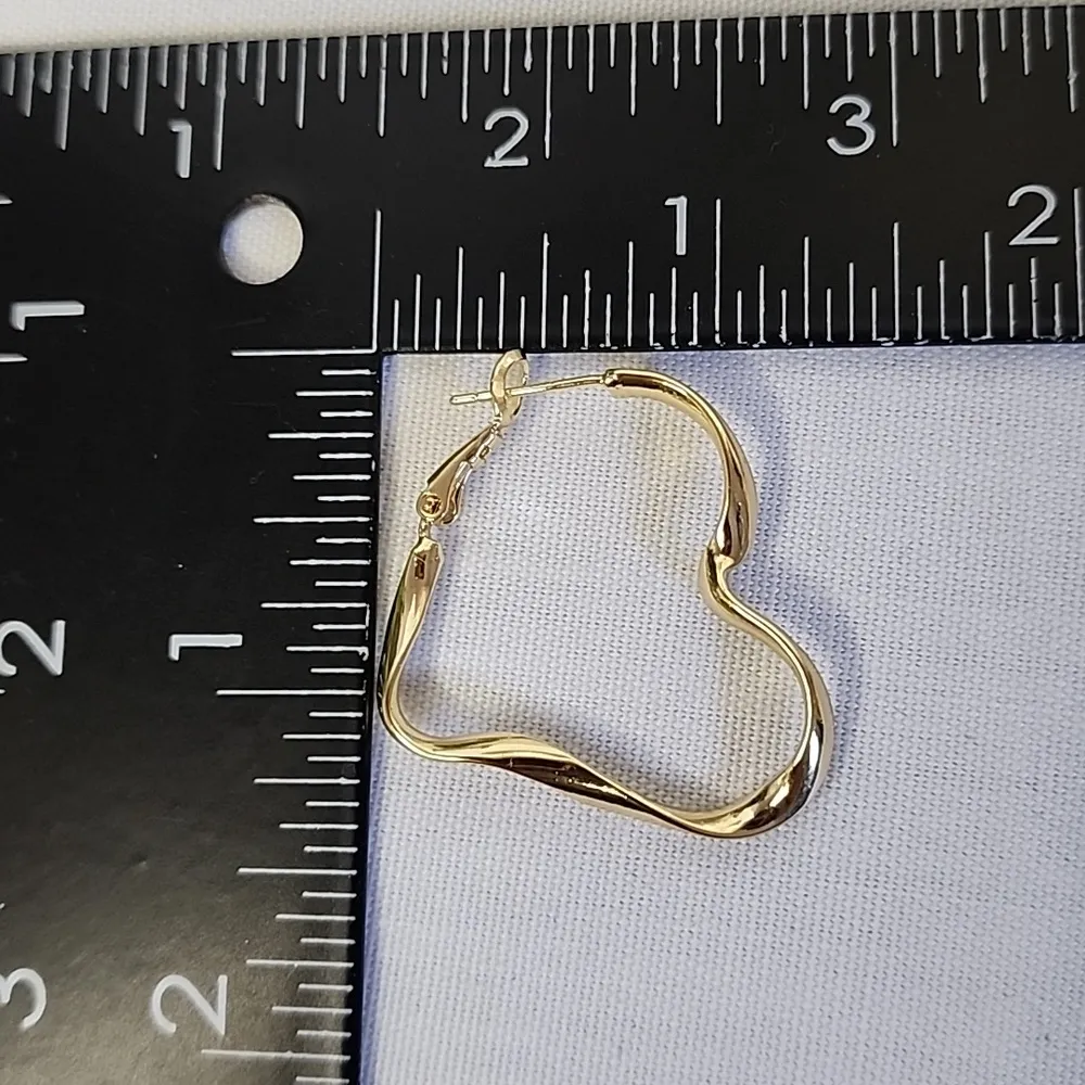 Gold Filled Twisted Heart Hoop Earrings - Image 6