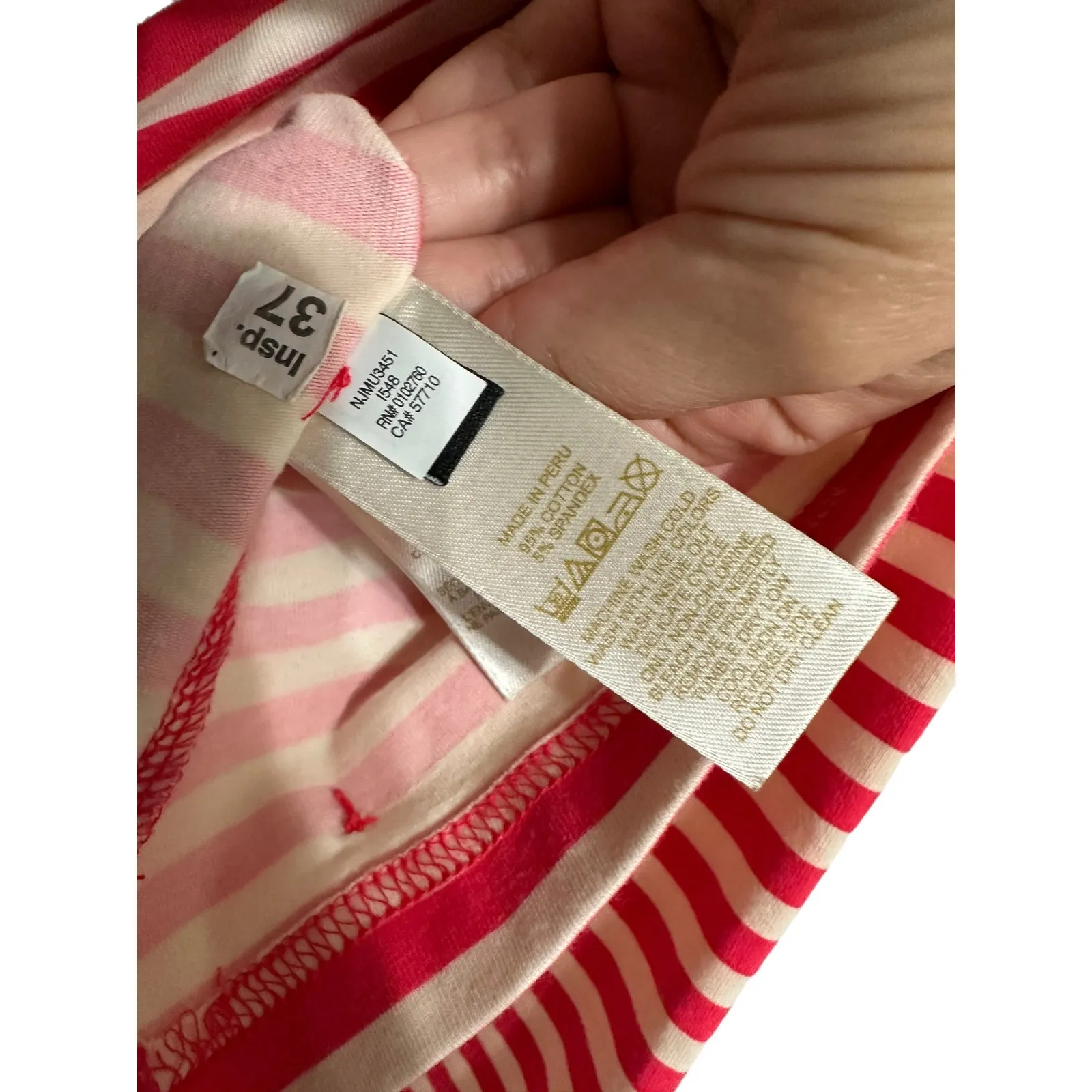 Kate Spade New york‎ Devon striped top pink white size Small - Image 5