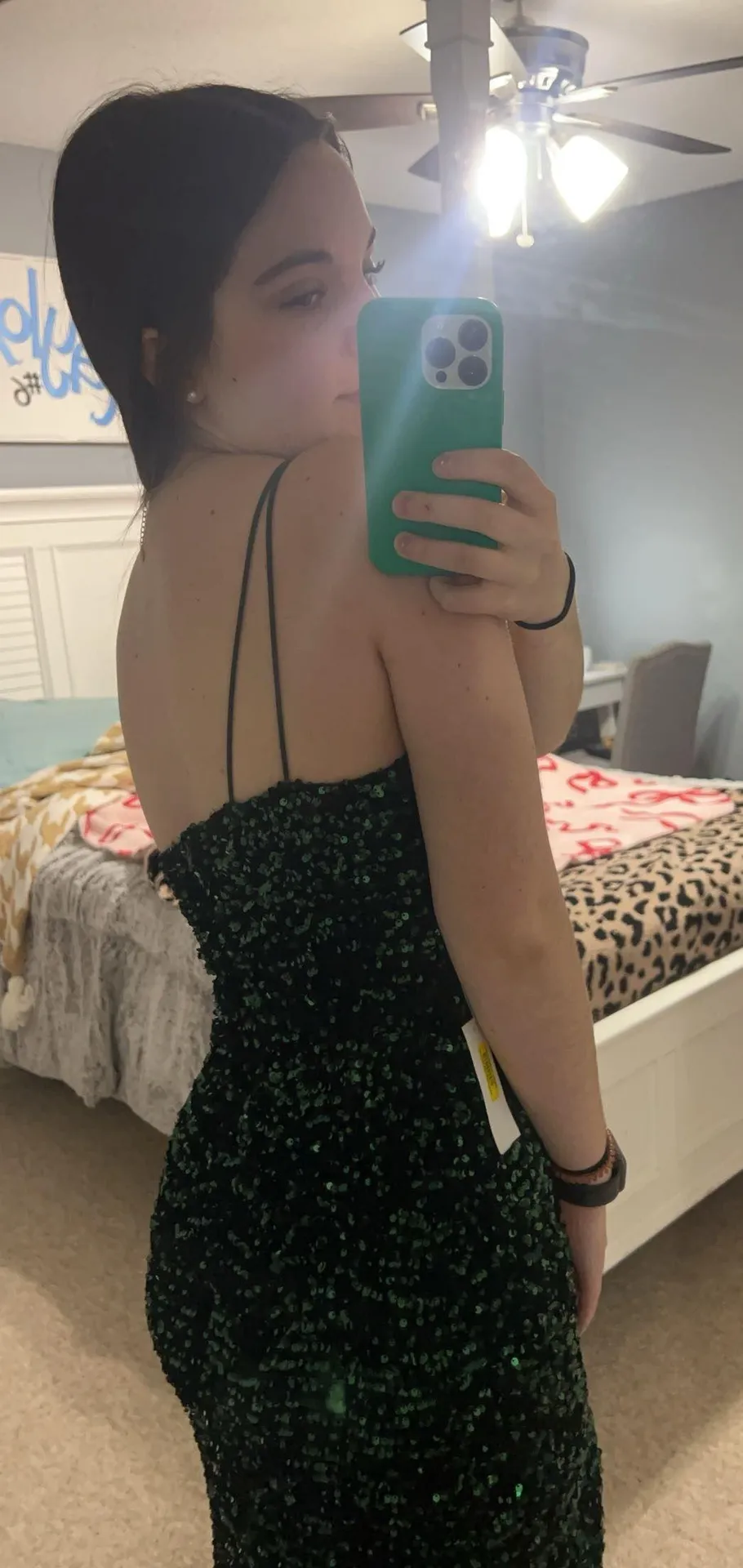 Green Sparkle Dress - Image 3