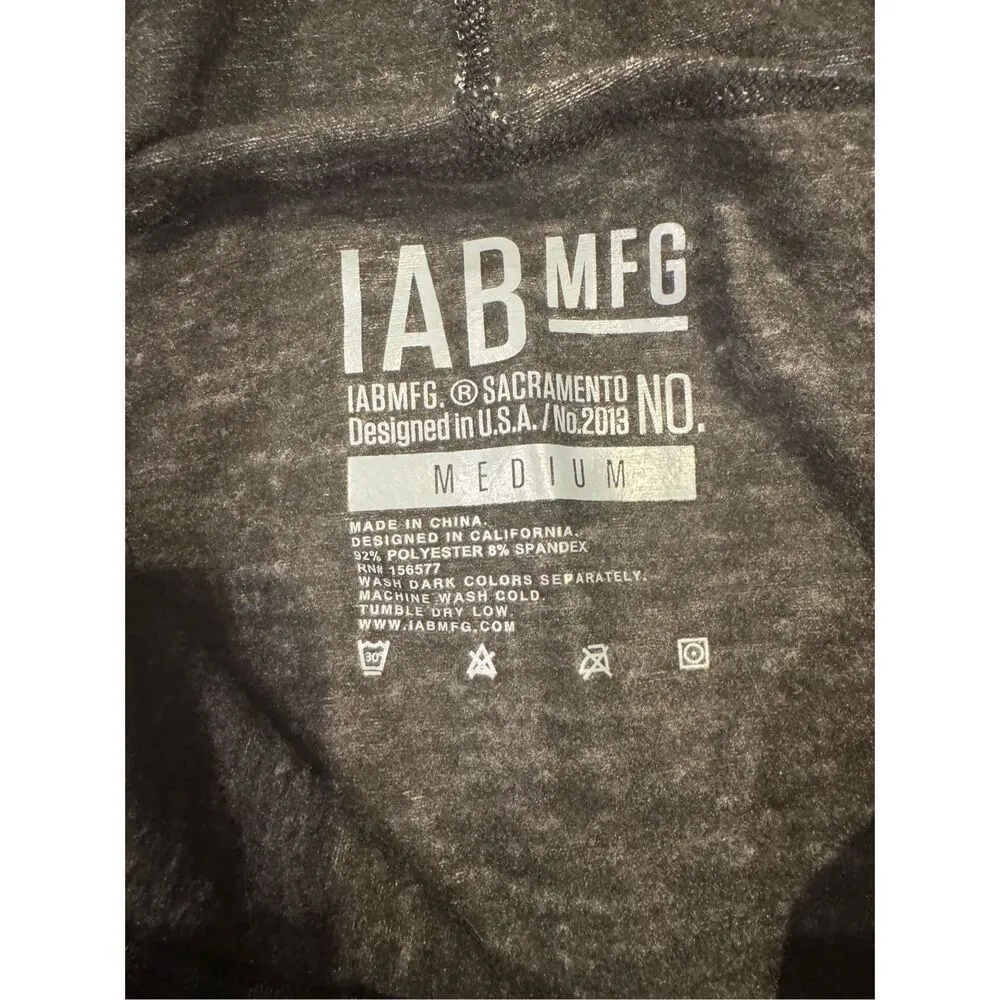 IAB MFG Hooded Contour Full Zip Jacket in Heather Black/White Size Medium Black - Image 5