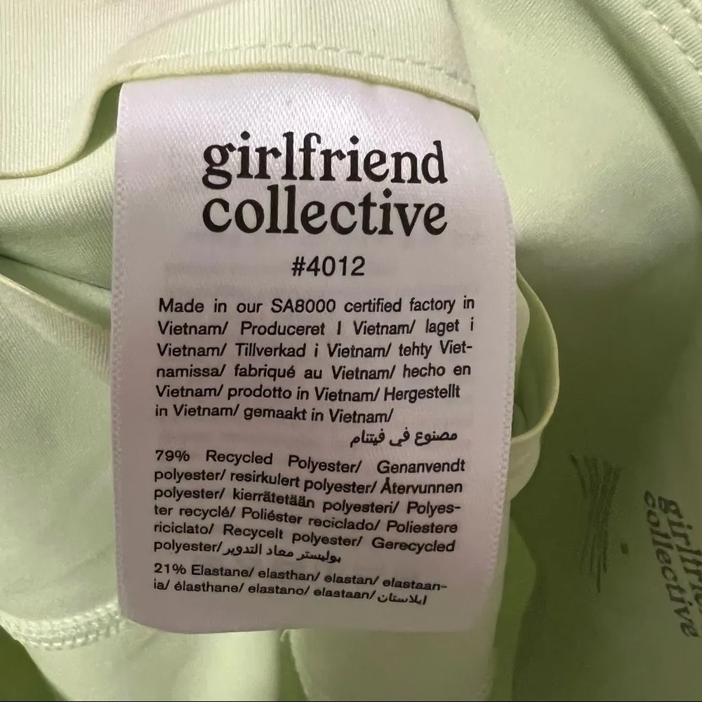 Girlfriend Collective High Waist Active Capri Leggings in Lime Green Butterfly S - Image 10