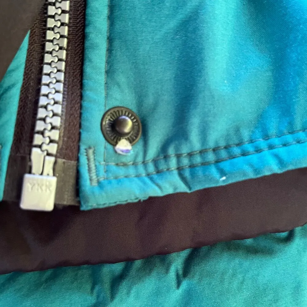 Obermeyer Women's Vintage Hooded Ski Jacket Teal Size 14 - Image 5