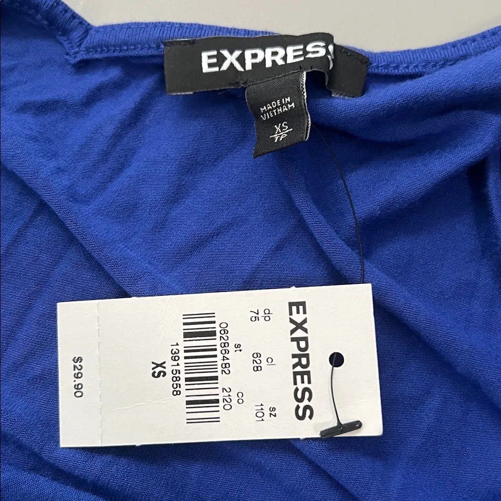 Express Twist Front Tank Top Royal Blue Size XS NWT - Image 5