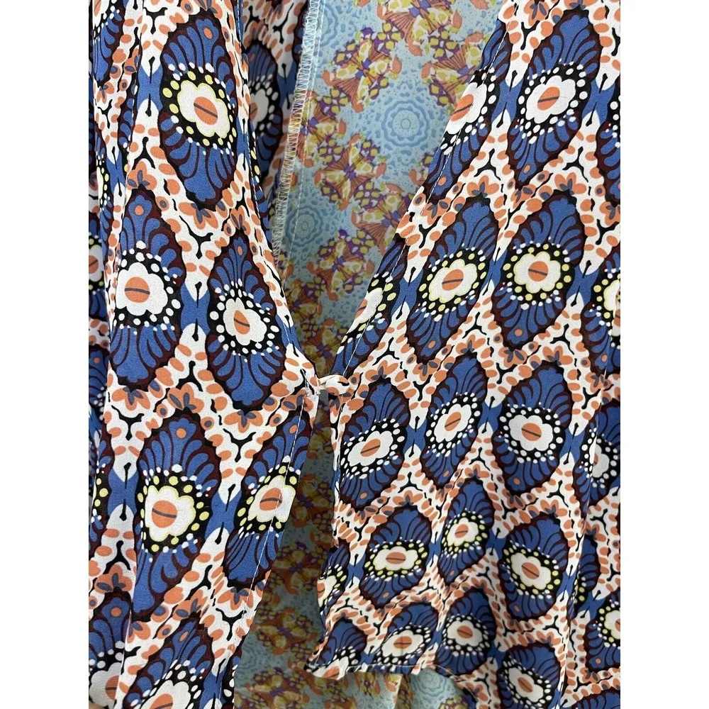 Umgee Women's Swimwear coverup One button Kimono Sleeve Size Small Sheer - Image 3