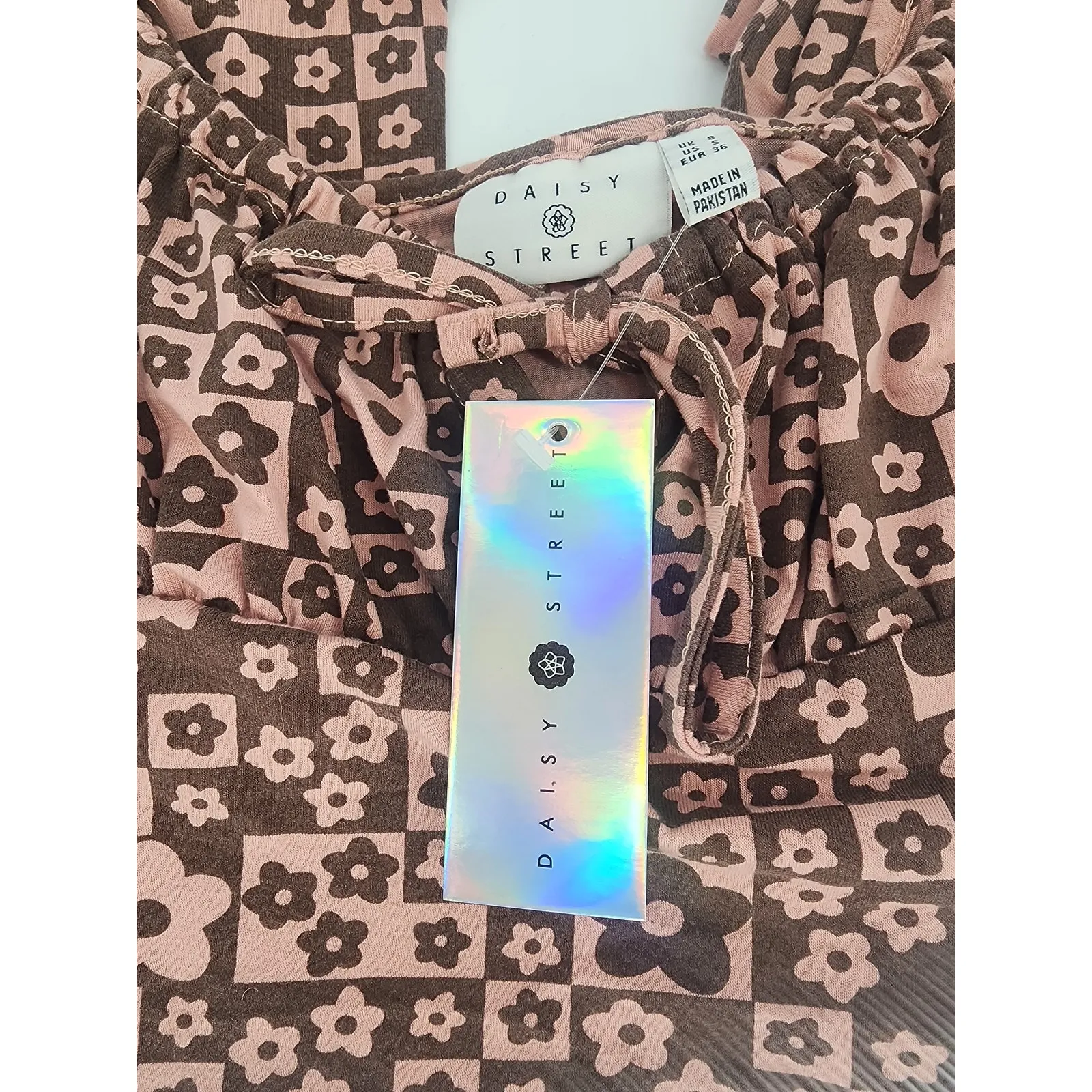 Daisy Street Pink Brown Floral Keyhole Crop Top Size Small – NWT - Image 4