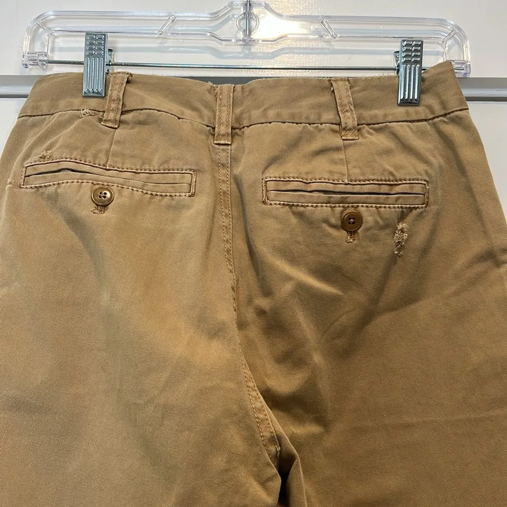 J. Crew Tan Chinos Classic Cotton Twill distressed pants size 0. - Image 7