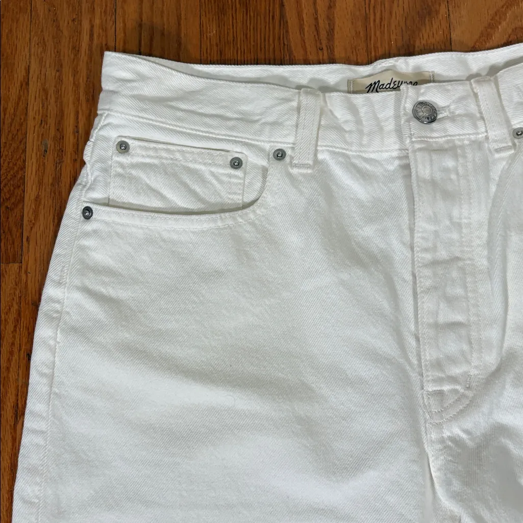 Madewell Low-Slung Baggy‎ Crop Pure White size 25 NWT - Image 5