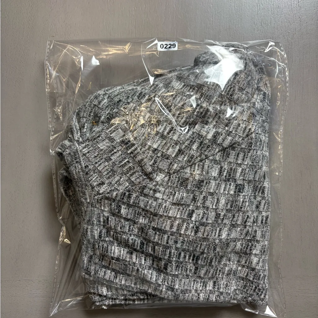 Philosophy Gray Long Sleeve Ribbed Knit Sweater Top Square Neck Marled Y2K Sz M - Image 13