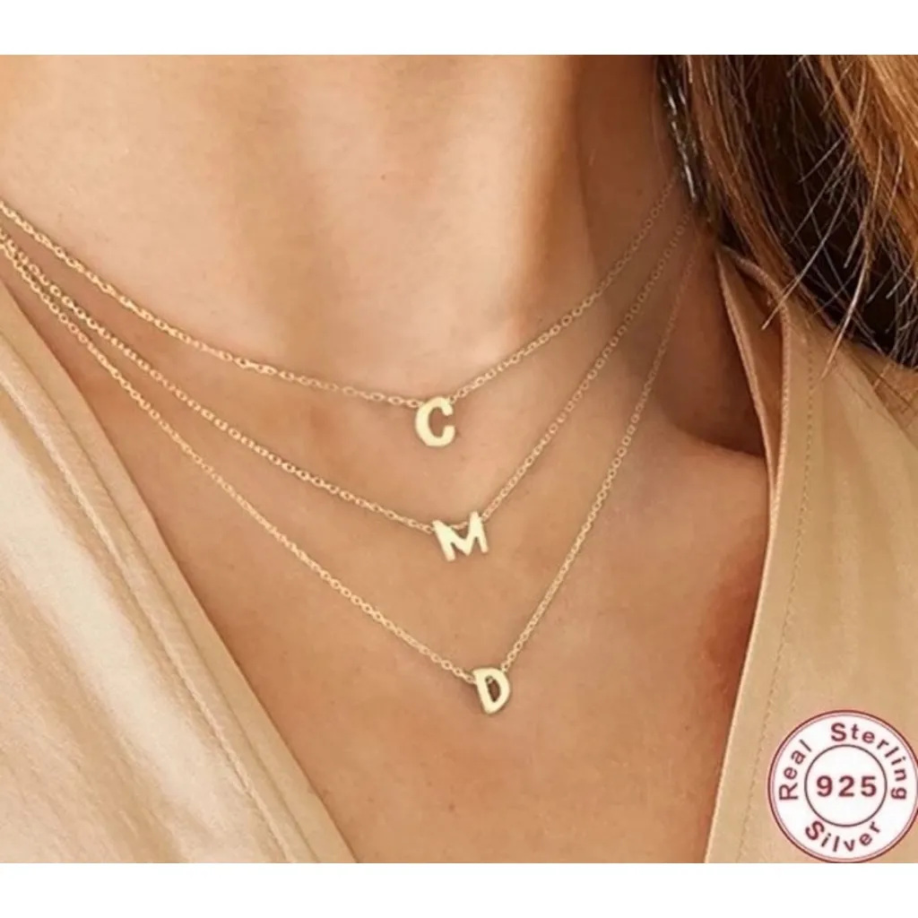 NEW Women's Letter F Dainty 14k Gold Filled‎ Block Necklace, 16-18” - Image 4