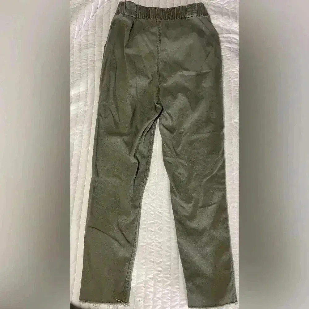 Hollister ultra high rise mom pant XS green Y2K teen fashion pants elastic waist - Image 4