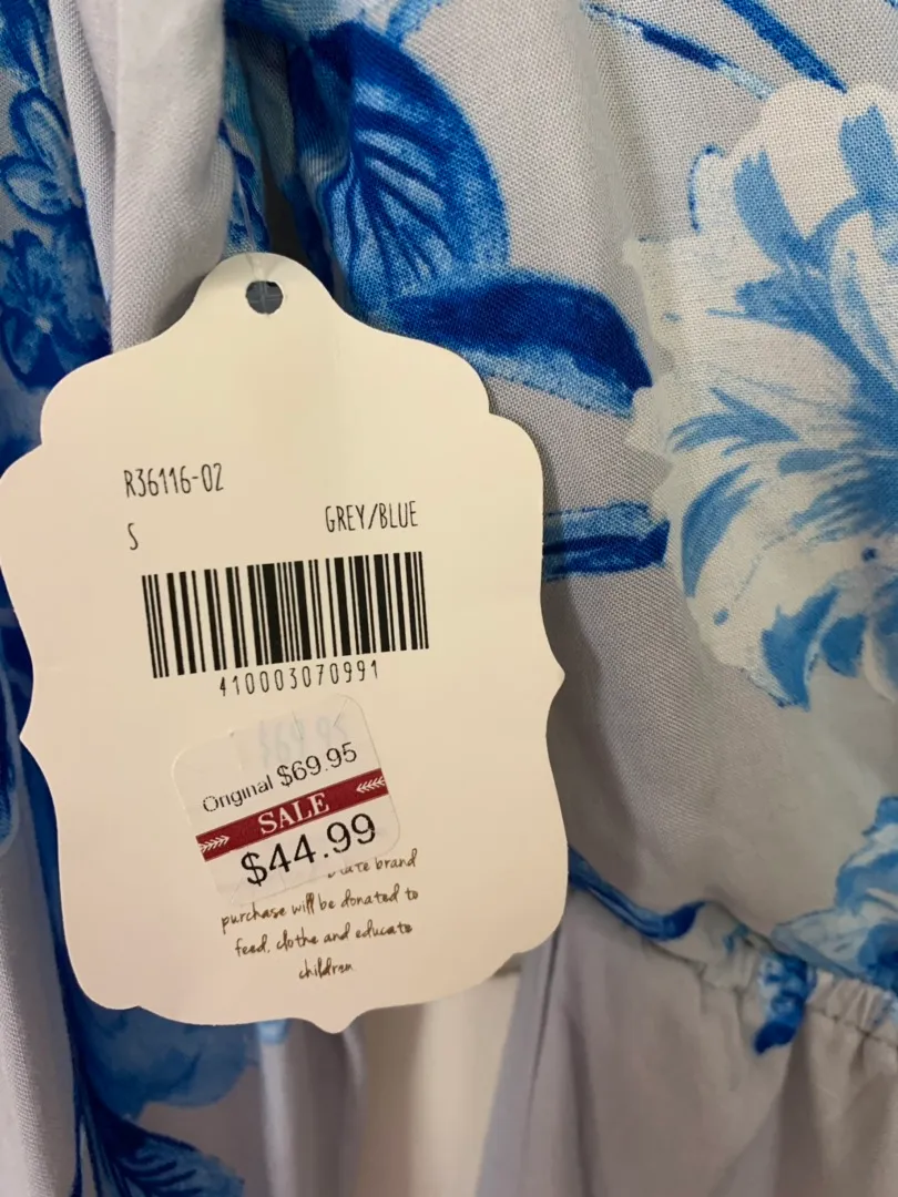 Blue/Grey Floral Romper - Image 5