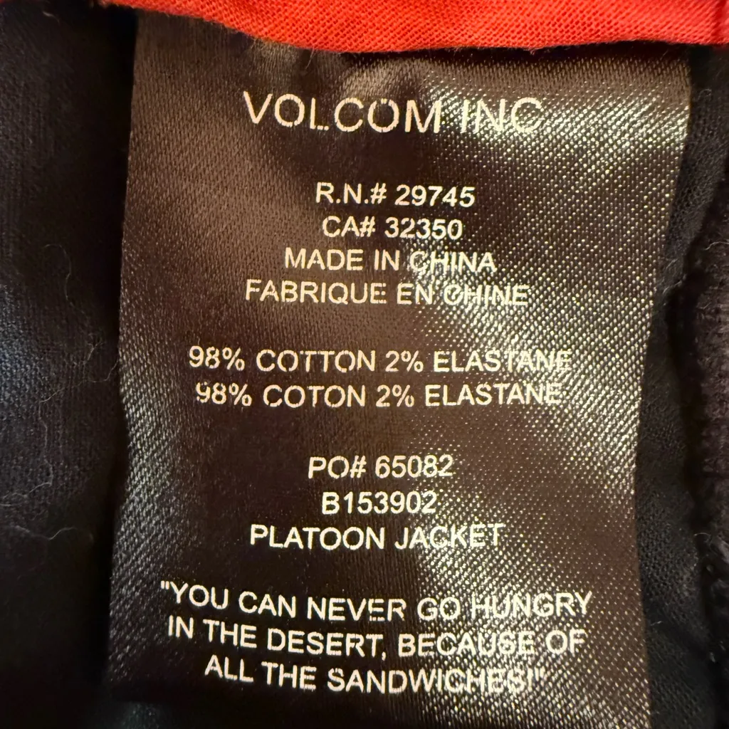 Volcom Black Bomber Jacket with Fitted Silhouette - Image 4