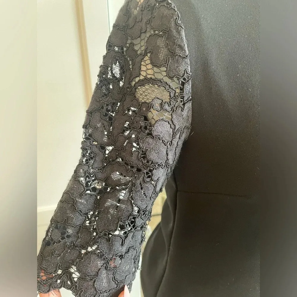 Kate Spade‎  Lace Statement Sleeve Top Black-size 0 - Image 4