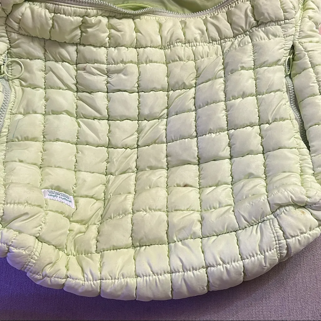 Simply Southern Quilted Shoulder Bag in Soft Green - Image 4