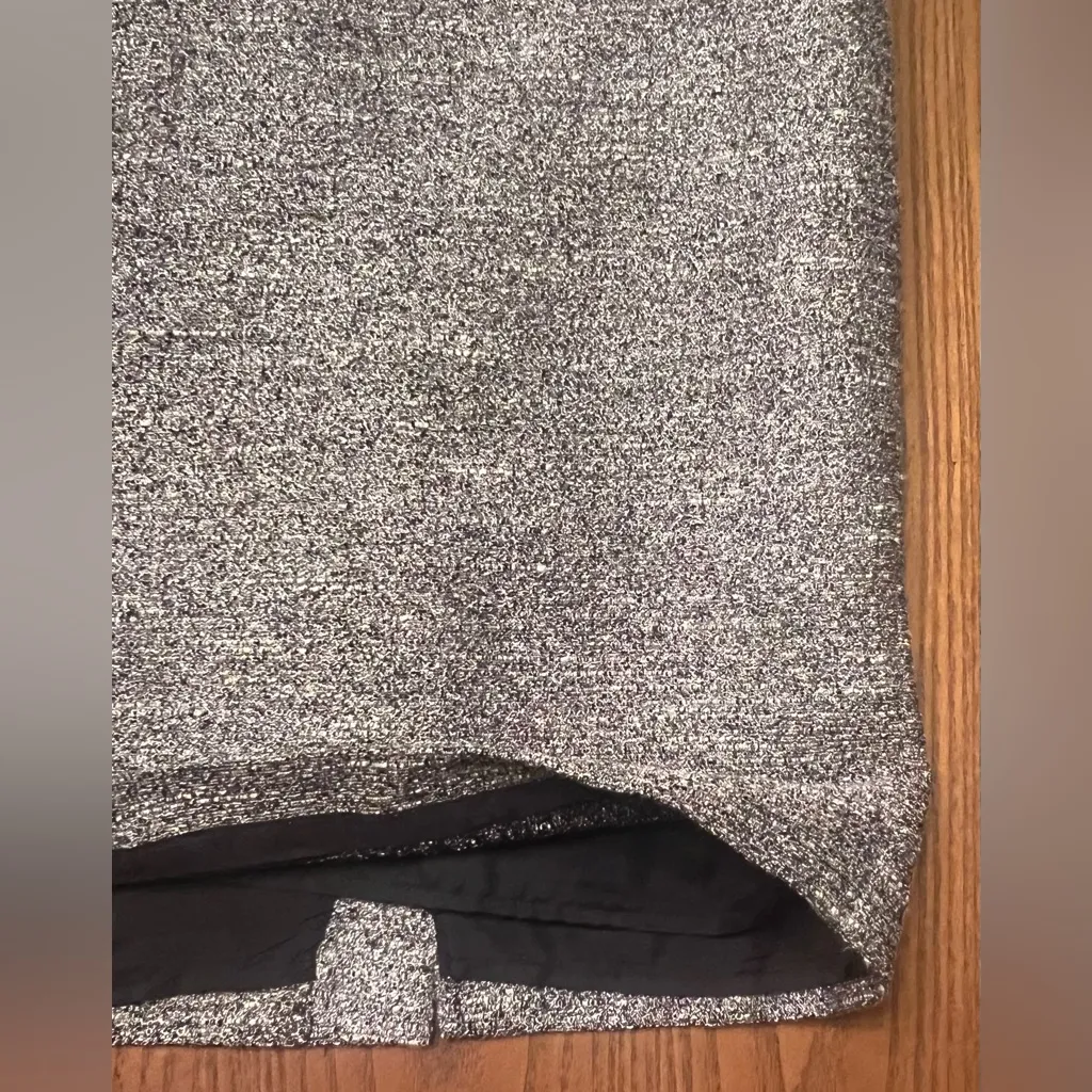 Banana Republic Sparkle Silver, Black, White & Pink Tweed Pencil Skirt Size‎ 14 - Image 4