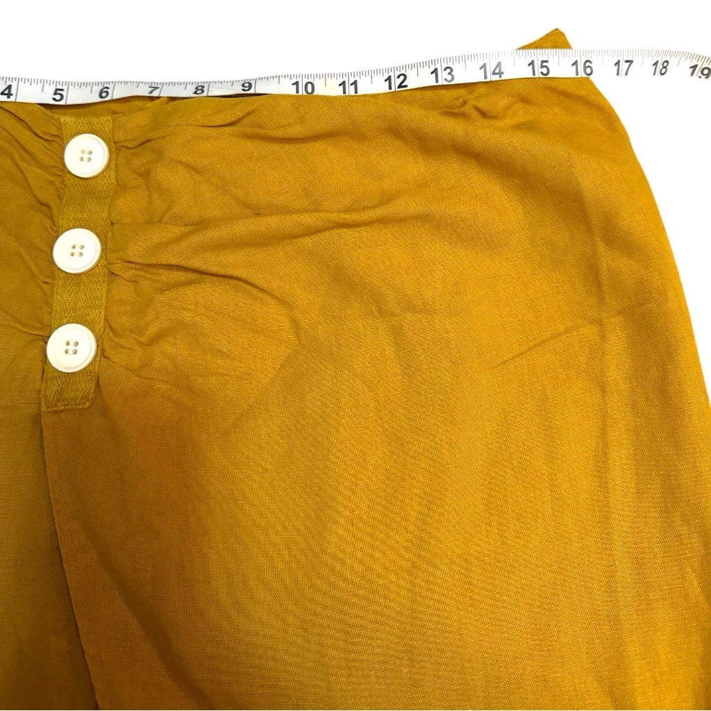 Zara Mustard Wrap Style Midi Skirt with Button Detail - Image 4