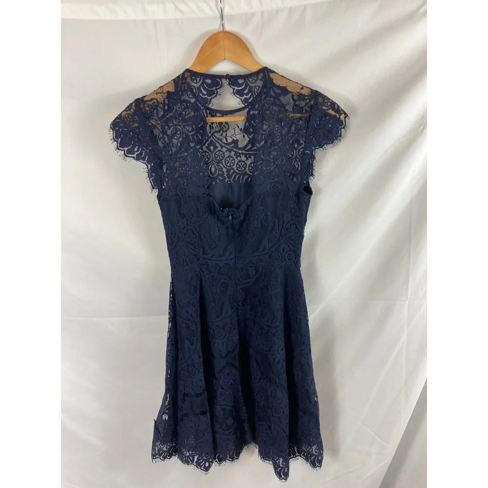 BB Dakota “Rhianna” Illusion Yoke Lace Dress dark blue size 0 - Image 5