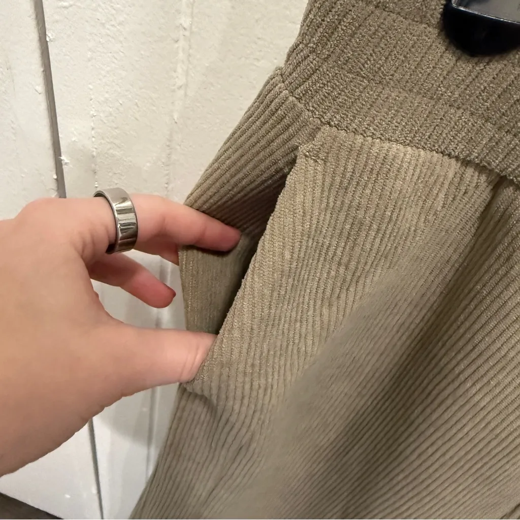 NWT Halara Tan High Waisted Pocket Straight Leg Mop Corduroy Casual Pants - Image 7